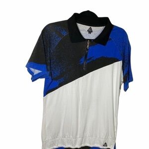 𝅺american Stitch Men’s Royal Blue White Black Polo Shirt Sz-M Medium.